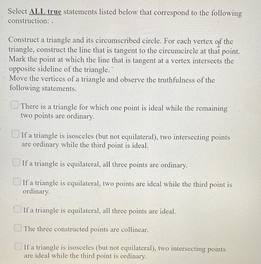 Solved Select ALL true statements listed below that | Chegg.com