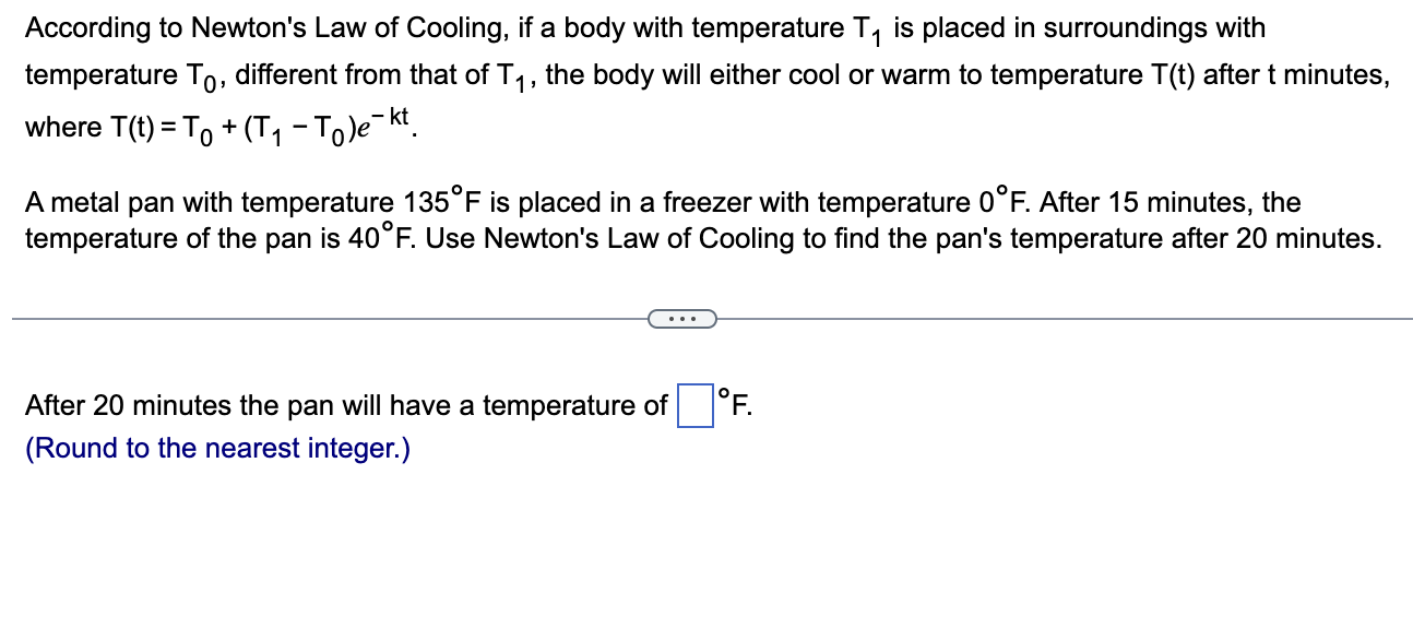 Solved According to Newton's Law of Cooling, if a body with | Chegg.com