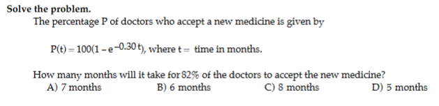 Solved Solve the problem. The percentage P of doctors who | Chegg.com