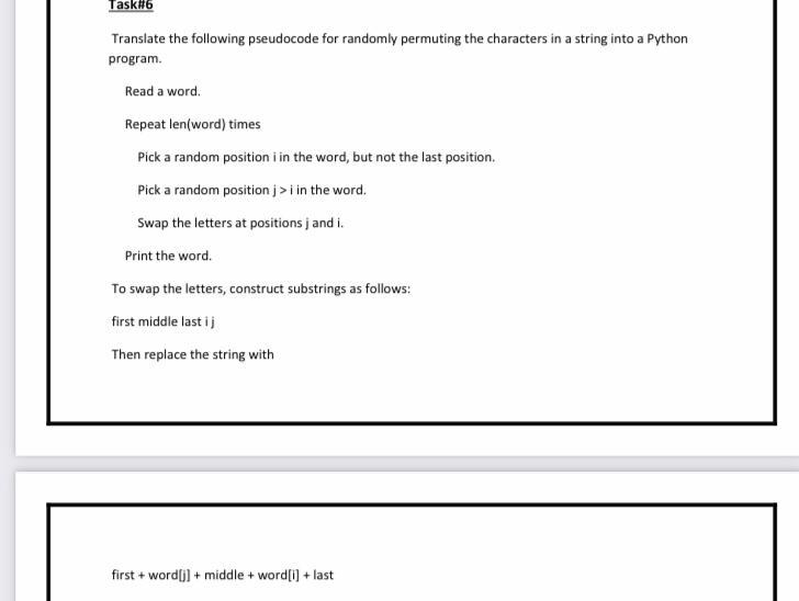 Solved Task#6 Translate the following pseudocode for | Chegg.com