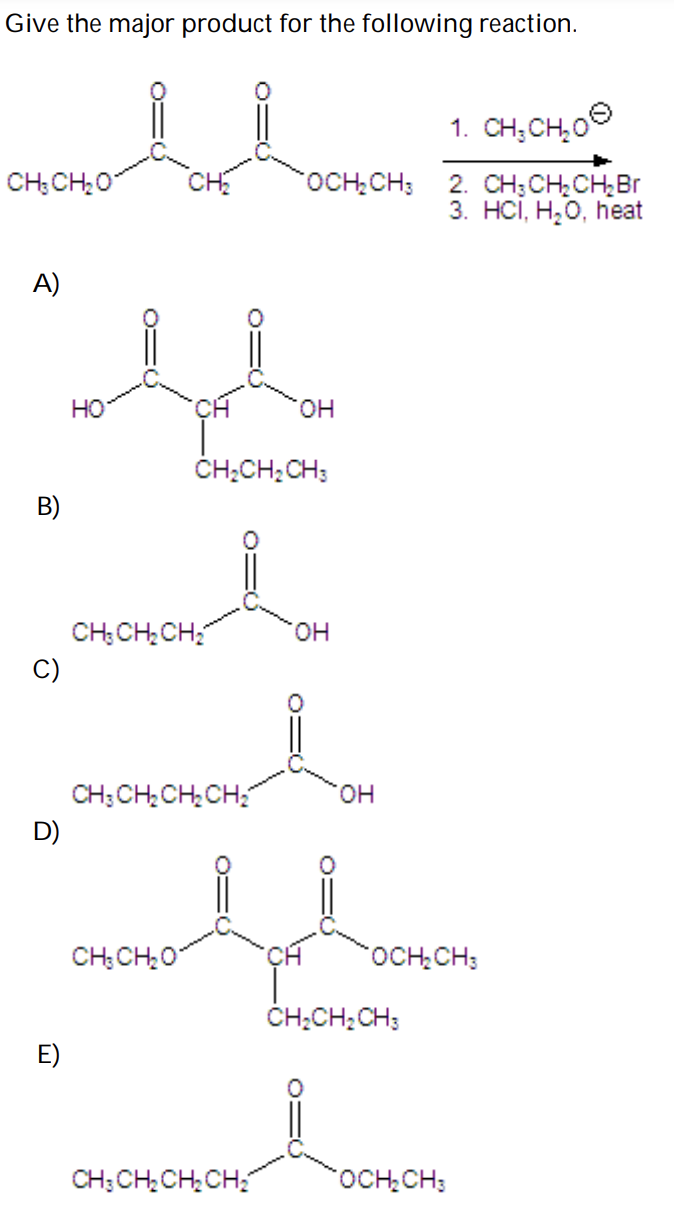 Solved Give the major product for the following reaction. 1. | Chegg.com