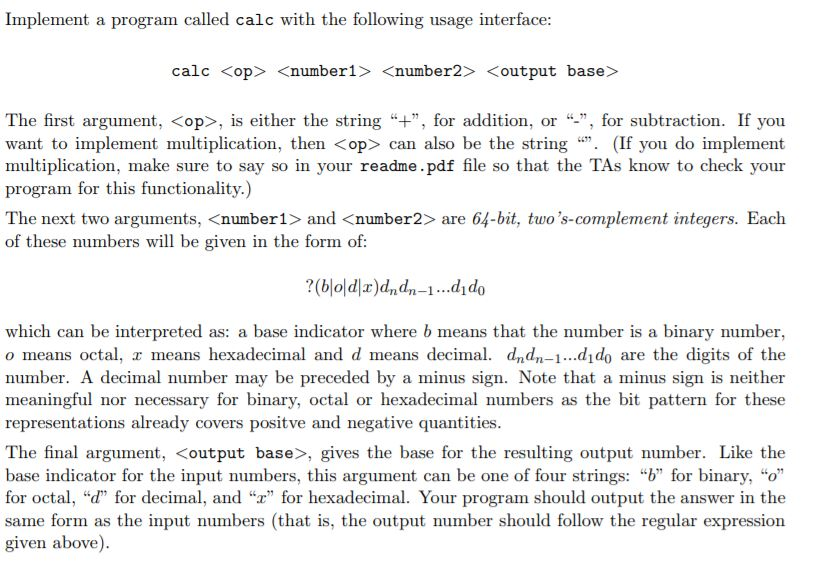 Solved Numeric Base Conversion and Calculator In C, | Chegg.com