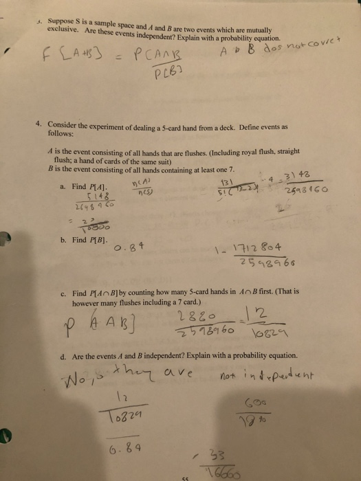 Solved Suppose S is a sample space and A and B are two | Chegg.com