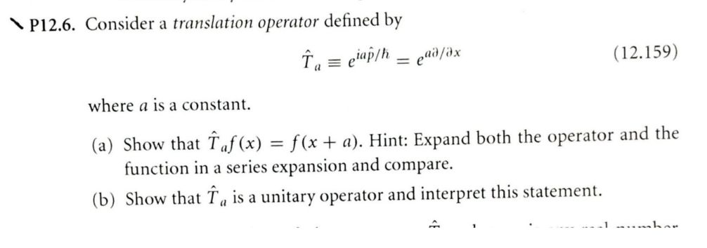 Solved P12.6. Consider a translation operator defined by | Chegg.com