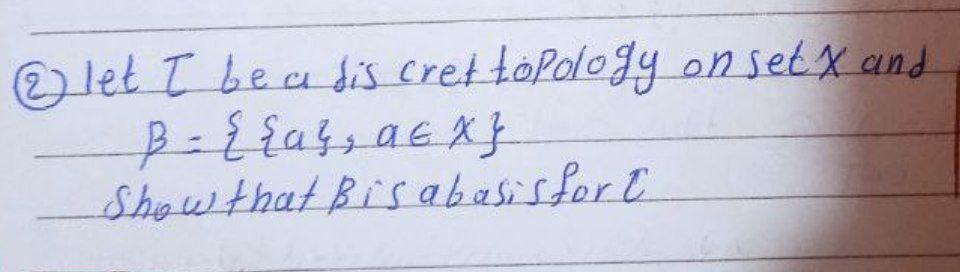 Solved Let I Be A Discret Topology On Setx And B = {{ay, A | Chegg.com