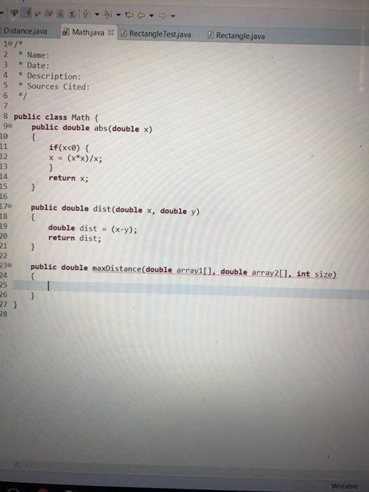 Solved public double abs (double x) The function abs is | Chegg.com