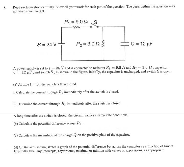 Solved Read each question carefully. Show all your work for | Chegg.com
