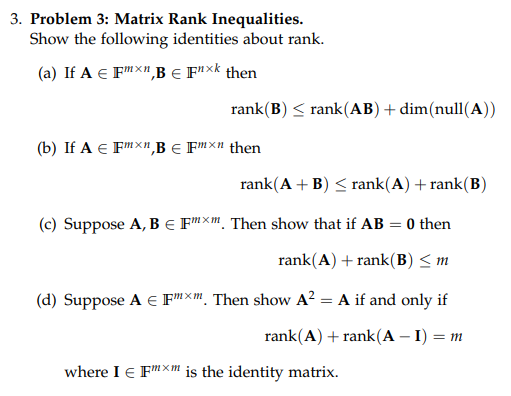 Solved 3 6. (a) (b) (c) F F F (d) (e) (f) F F Rank, from