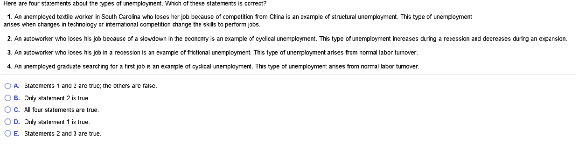 Solved Here are four statements about the types of | Chegg.com