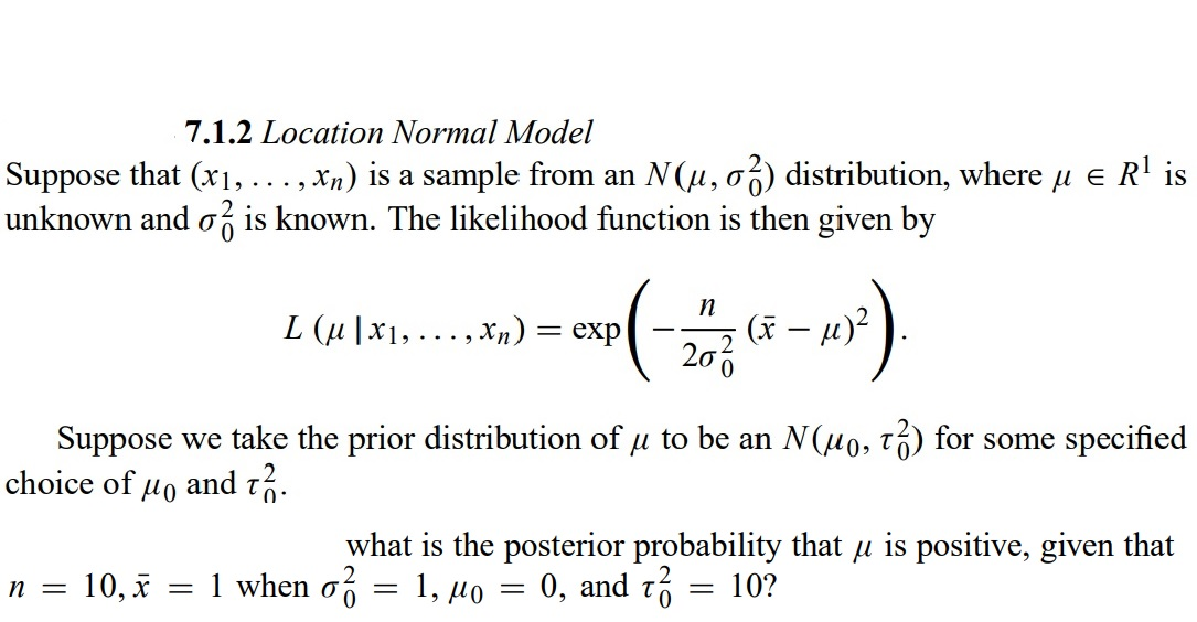 7 1 2 Location Normal Model Suppose That X1 Chegg Com
