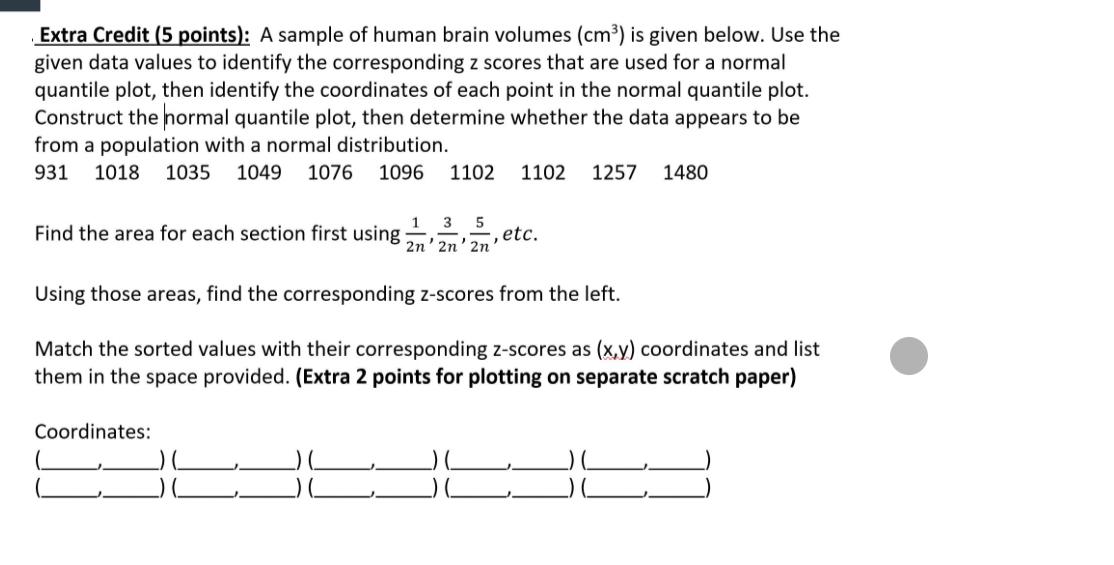 solved-a-sample-of-human-brain-volumes-cm3-is-given-below-chegg