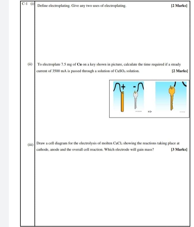 Name two uses clearance of electroplating