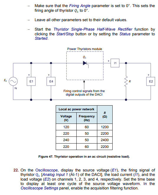 21. In the Thyristor Control window of LVDAC-EMS, | Chegg.com