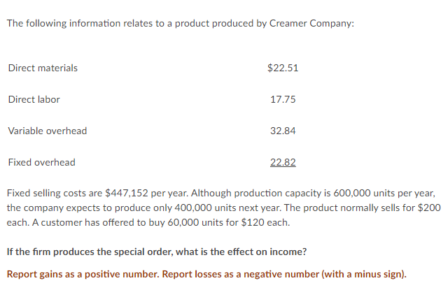 Solved The Following Information Relates To A Product | Chegg.com