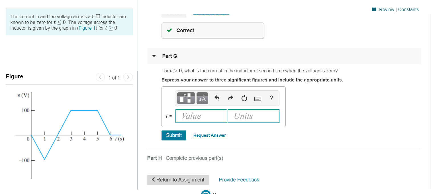 Solved Review Constants The Current In And The Voltage | Chegg.com