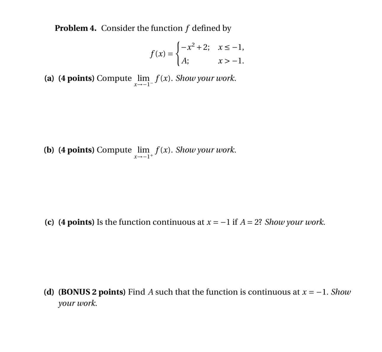 Solved Problem 4. ﻿Consider the function f ﻿defined | Chegg.com