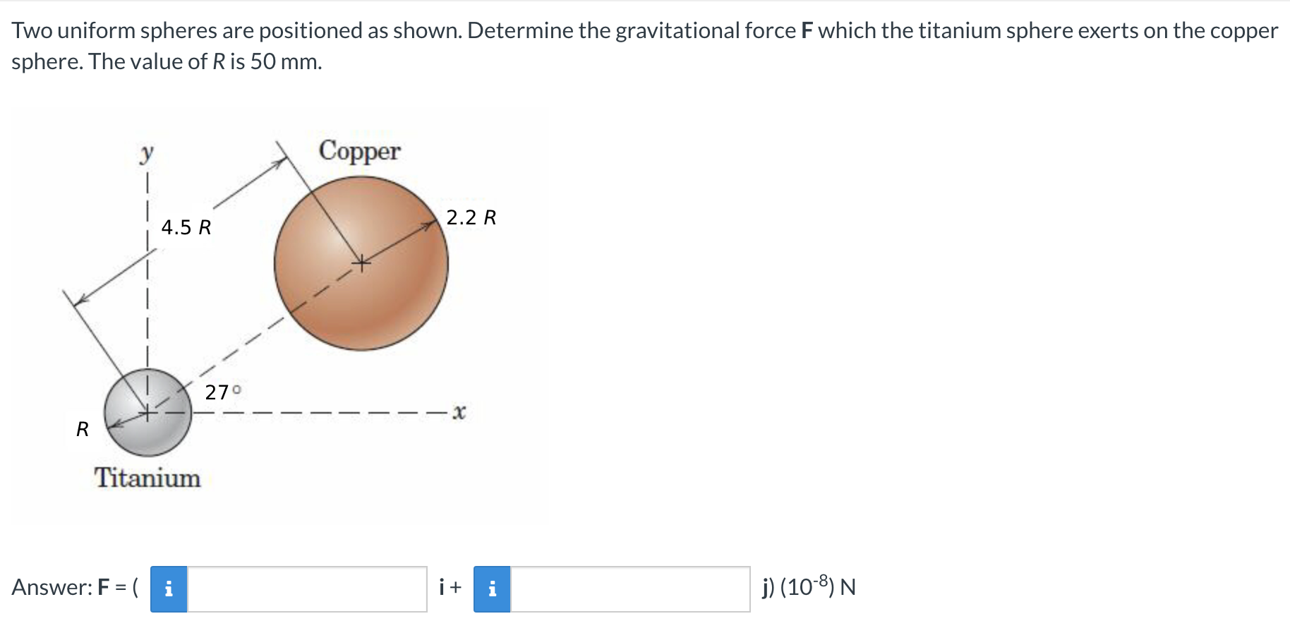 Solved Two uniform spheres are positioned as shown. | Chegg.com