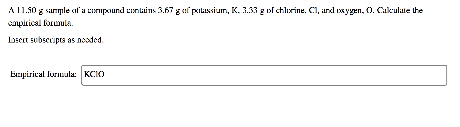 Solved A 11.50 g sample of a compound contains 3.67 g of