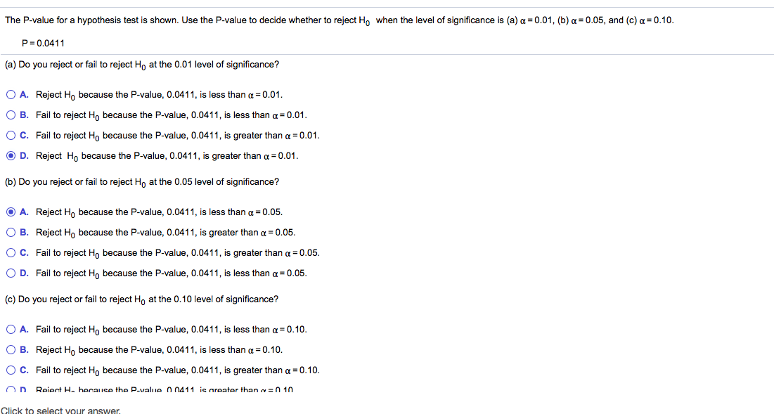 Solved The P Value For A Hypothesis Test Is Shown Use T Chegg Com