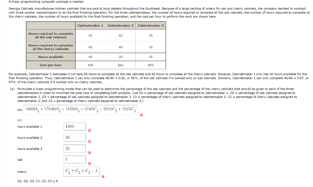 Solved A linear programming computer package is needed. | Chegg.com