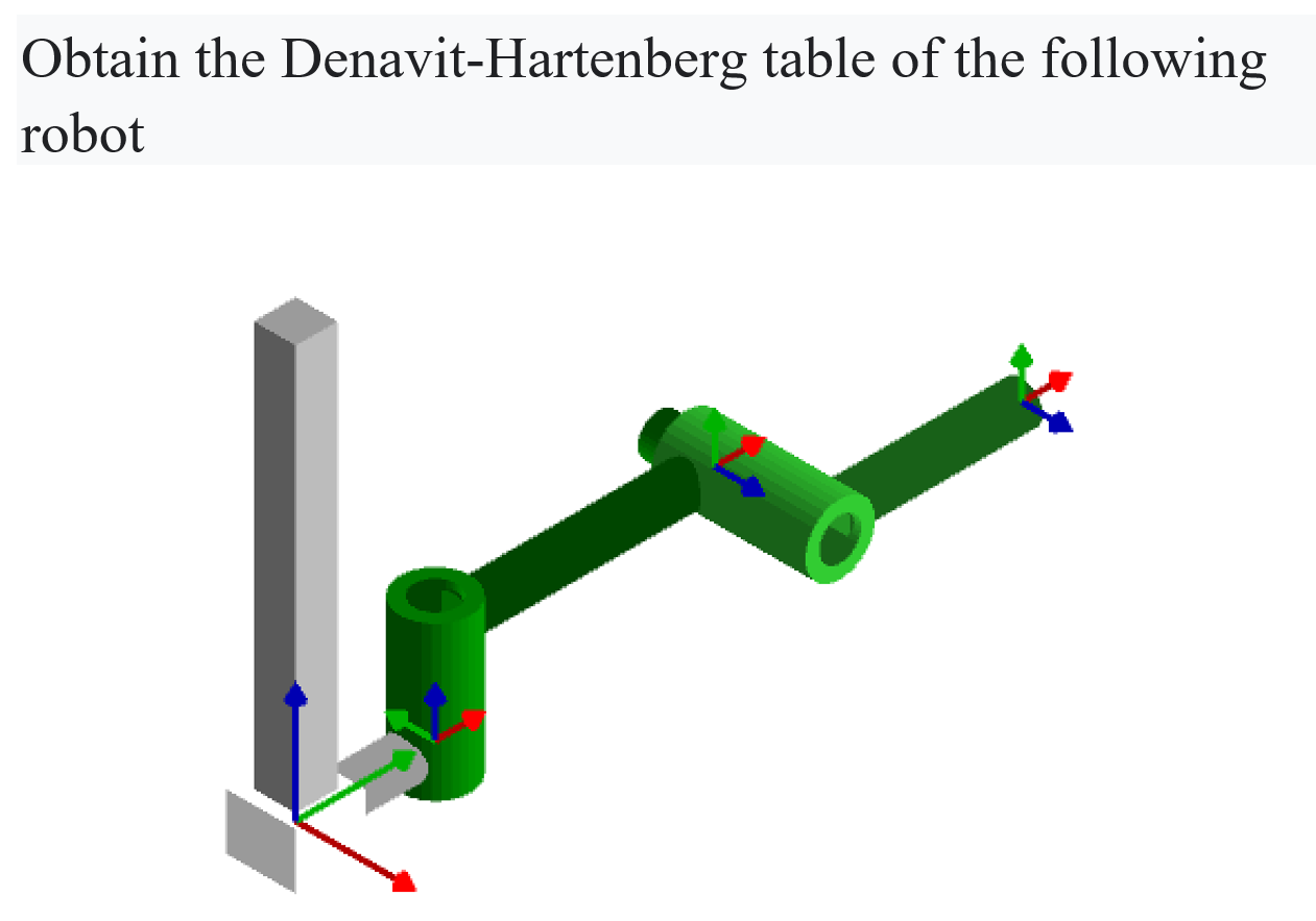 Solved Obtain The Denavit-Hartenberg Table Of The Following | Chegg.com