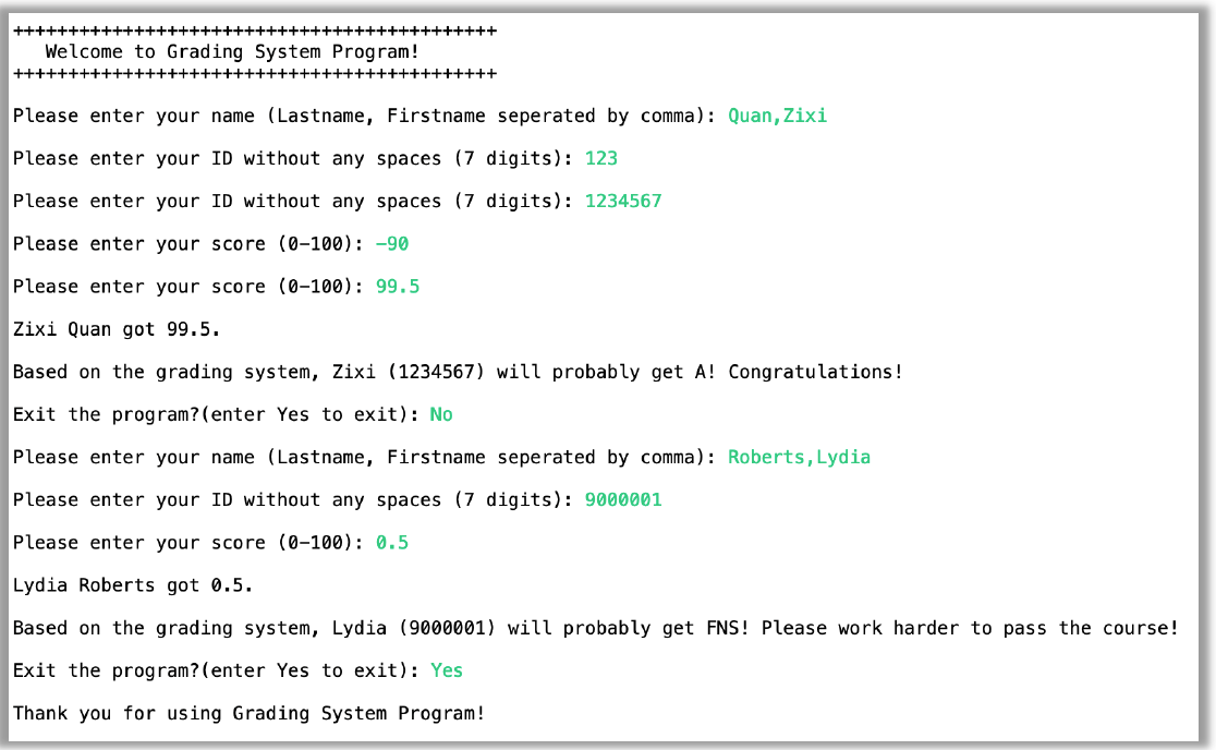 Solved Question 1 (Grading System Program) In this question, | Chegg.com