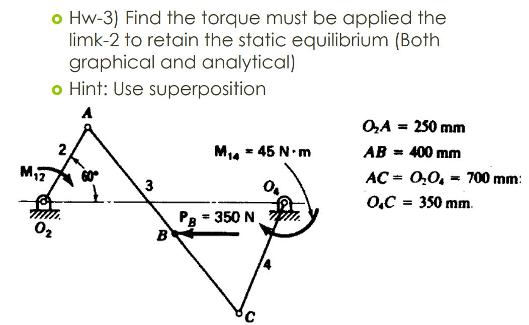 Solved o Hw-3) Find the torque must be applied the limk-2 to | Chegg.com