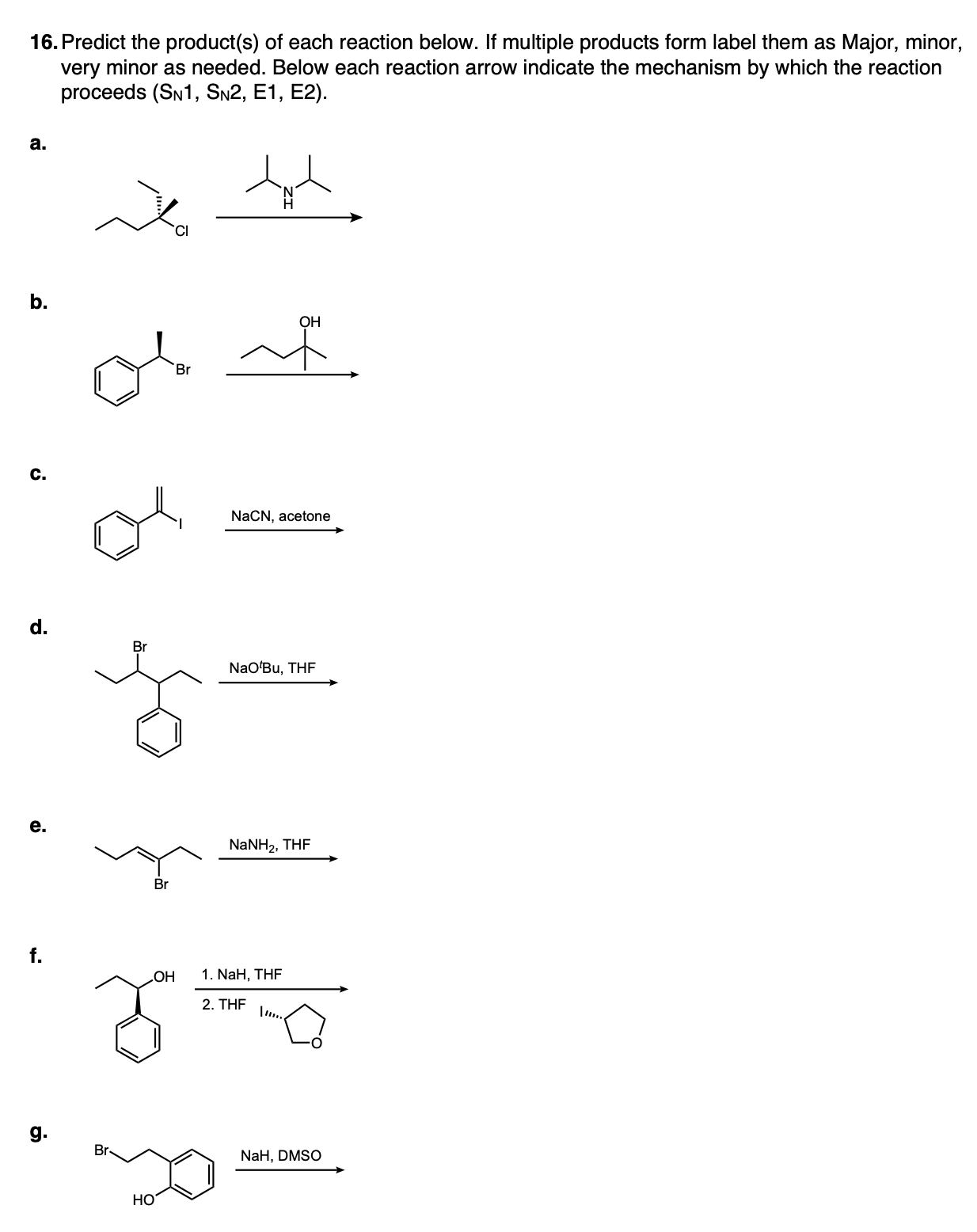 Solved Please answer each part and draw out products and | Chegg.com