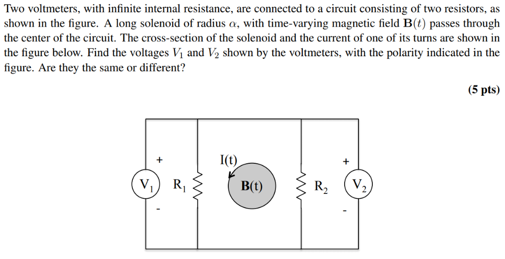 Solved Two voltmeters, with infinite internal resistance,