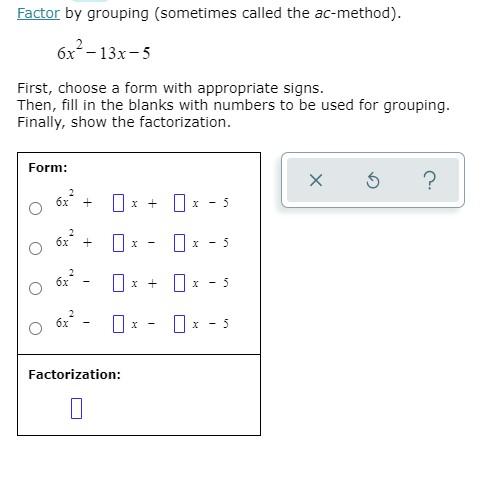 Solved Factor by grouping (sometimes called the | Chegg.com