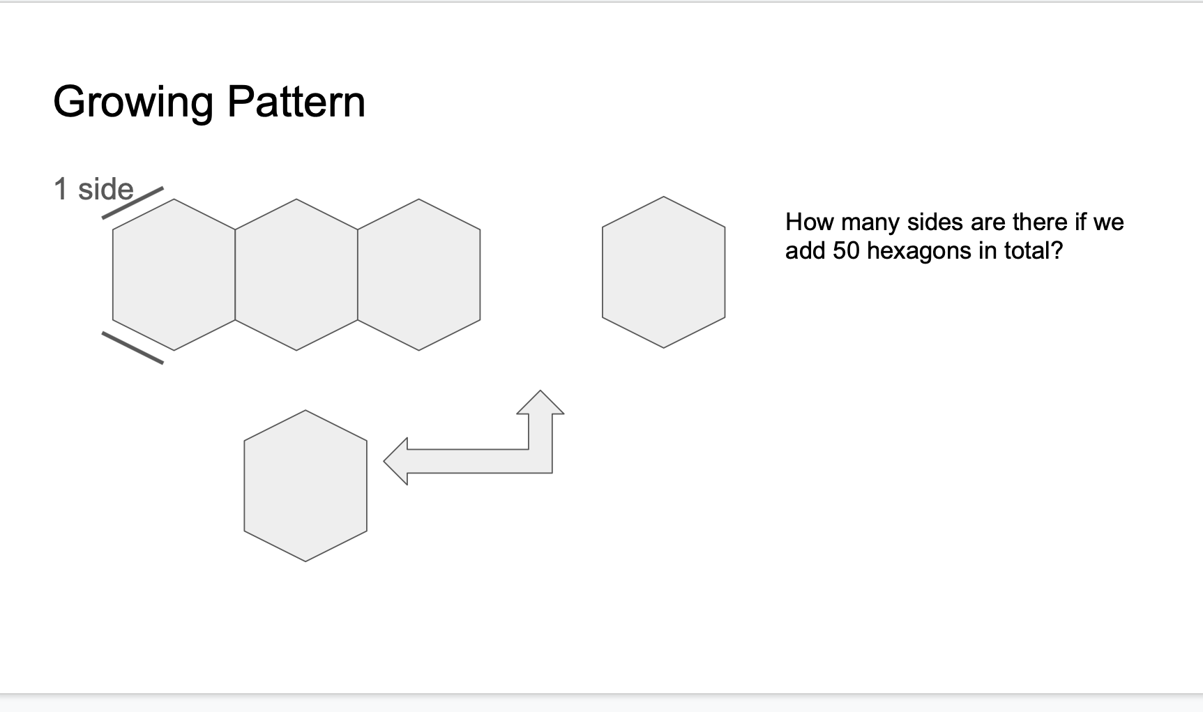 Solved Growing Pattern 1 side How many sides are there if we | Chegg.com