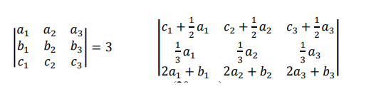 Solved ∣∣a1b1c1a2b2c2a3b3c3∣∣=3∣∣c1+21a131a12a1+b1c2+21a231a | Chegg.com