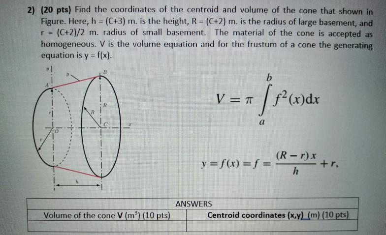 2 Pts Find The Coordinates Of The Centroid And Chegg Com