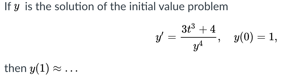 Solved If Y Is The Solution Of The Initial Value Problem Chegg Com