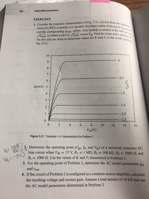 Solved 150 Fieldeffect transistors EXERCISES 1. Consider
