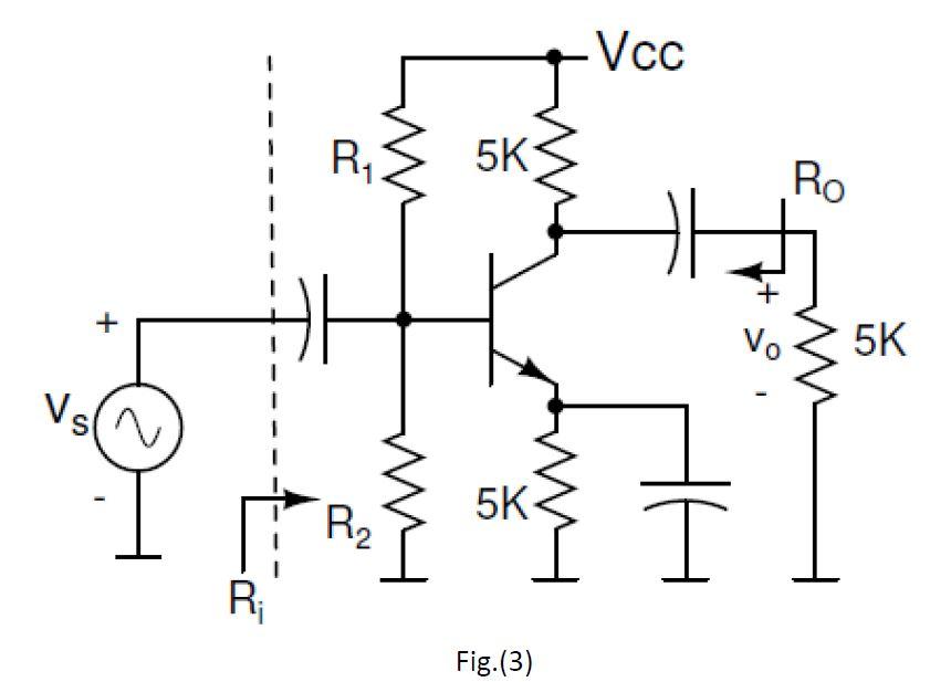 Solved For the amplifier circuit shown in Fig.(3), use 𝛼 = | Chegg.com