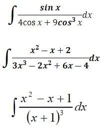 Solved ∫4cosx+9cos3xsinxdx ∫3x3−2x2+6x−4x2−x+2dx | Chegg.com