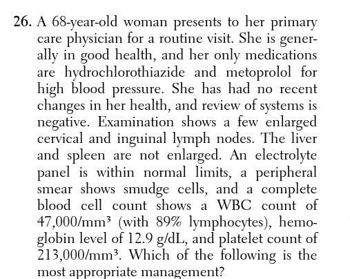 Solved 26. A 68-year-old woman presents to her primary care | Chegg.com