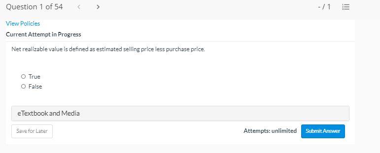 Solved Question 1 of 54 :-/1 E View Policies Current Attempt | Chegg.com