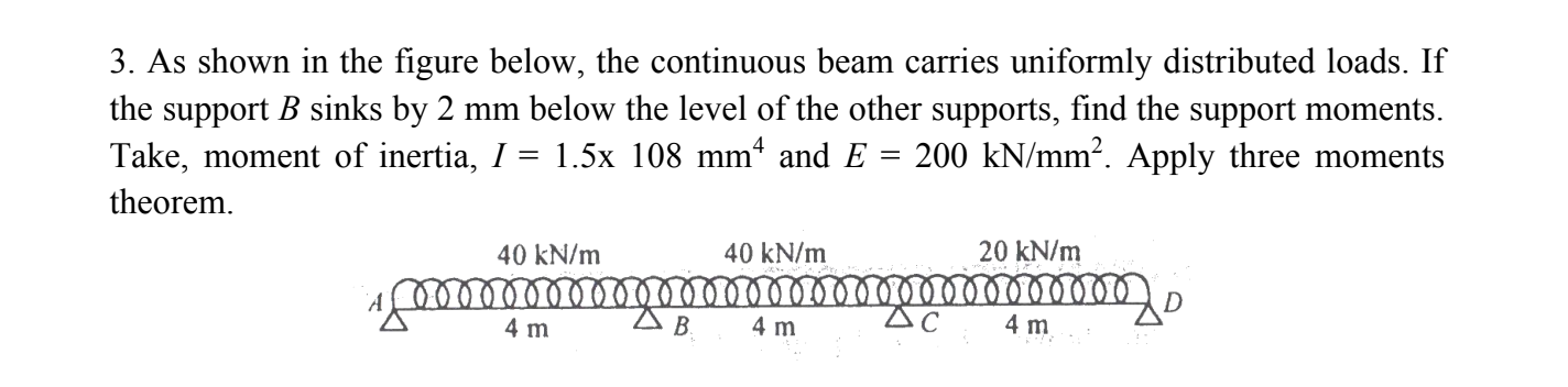 Solved 3. As Shown In The Figure Below, The Continuous Beam | Chegg.com