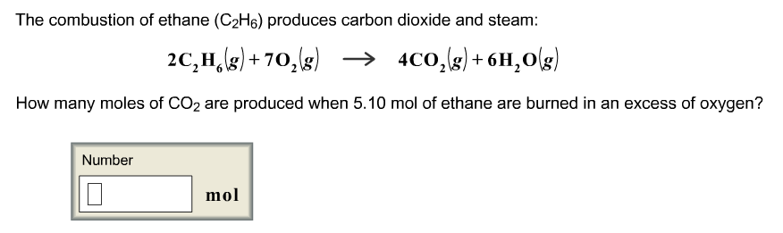 Solved The combustion of ethane C2H6 produces carbon Chegg