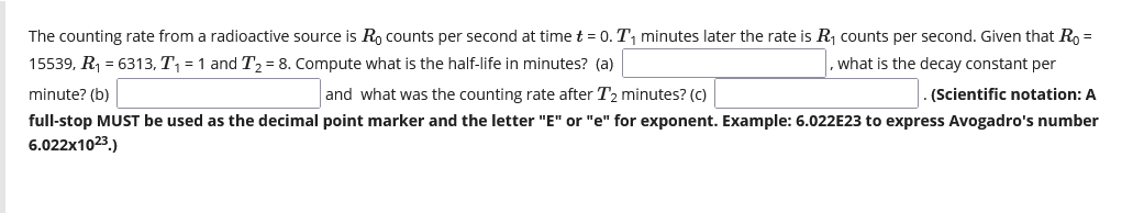 Solved The counting rate from a radioactive source is Ro | Chegg.com