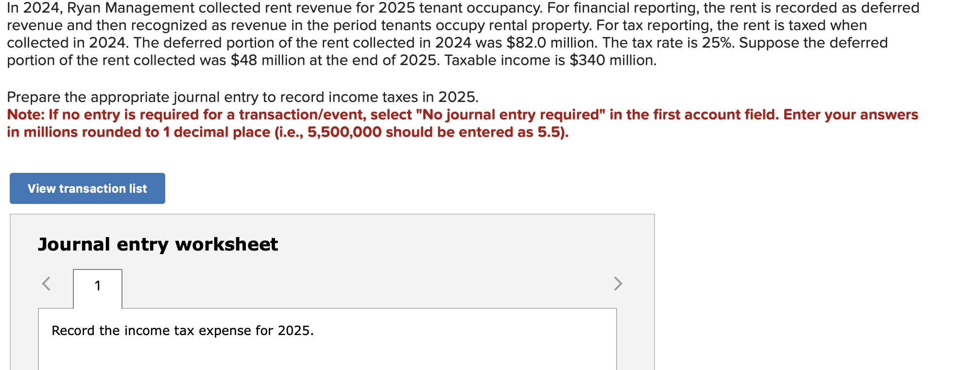 Solved In 2025, Ryan Management collected rent revenue for  Chegg.com