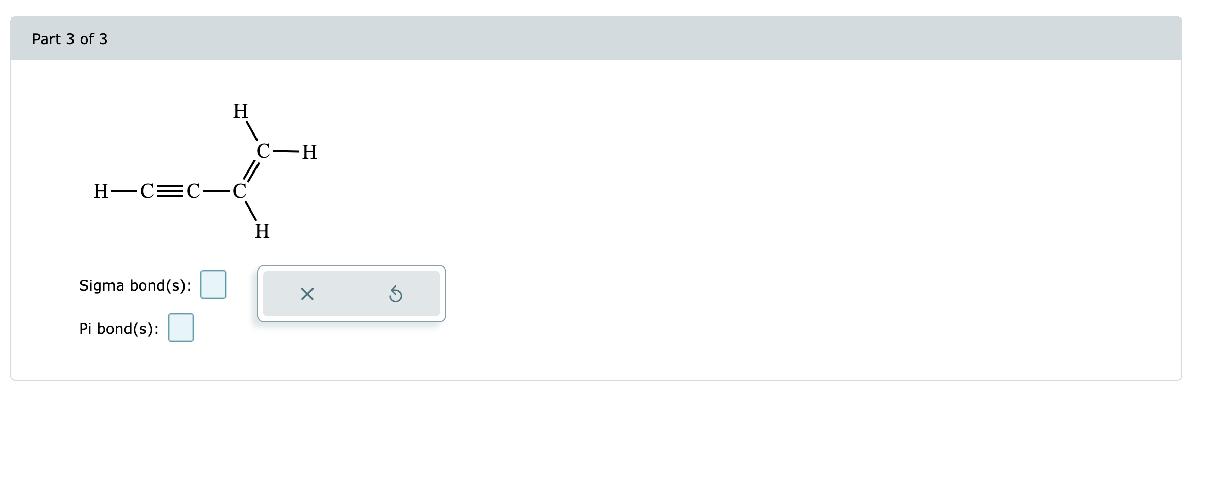 Solved How Many Sigma Bonds And Pi Bonds Are Present In Each Chegg Com