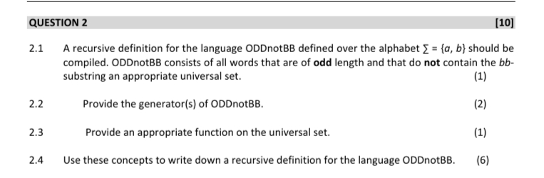 Solved QUESTION 2 [10] 2.1 ﻿A recursive definition for the | Chegg.com
