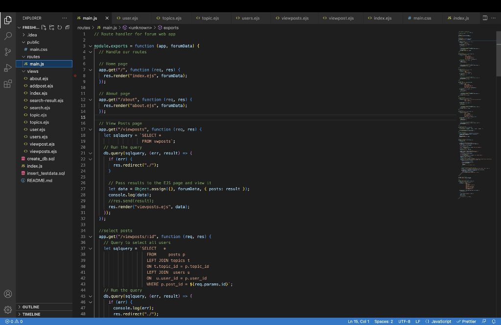 Solved Create a response for the posts I use mysql, node, if | Chegg.com