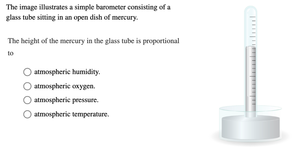 Solved The image illustrates a simple barometer consisting