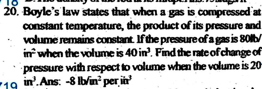 Solved 20. Boyle&rsquo;s law states that when a gas is compressed 