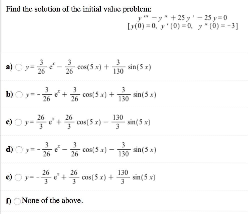 Solved Find the solution of the given initial-value problem. | Chegg.com