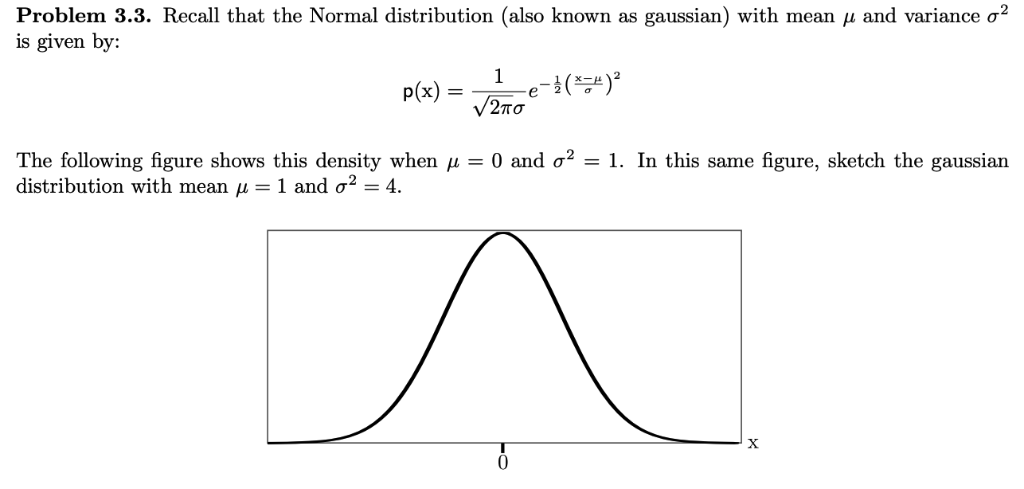 Solved and variance ơ2 Problem 3.3. Recall that the Normal | Chegg.com